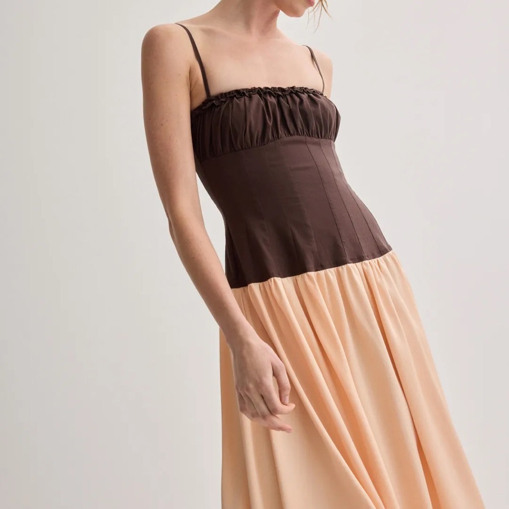 WeWoreWhat Corset Ruffle Maxi Dress